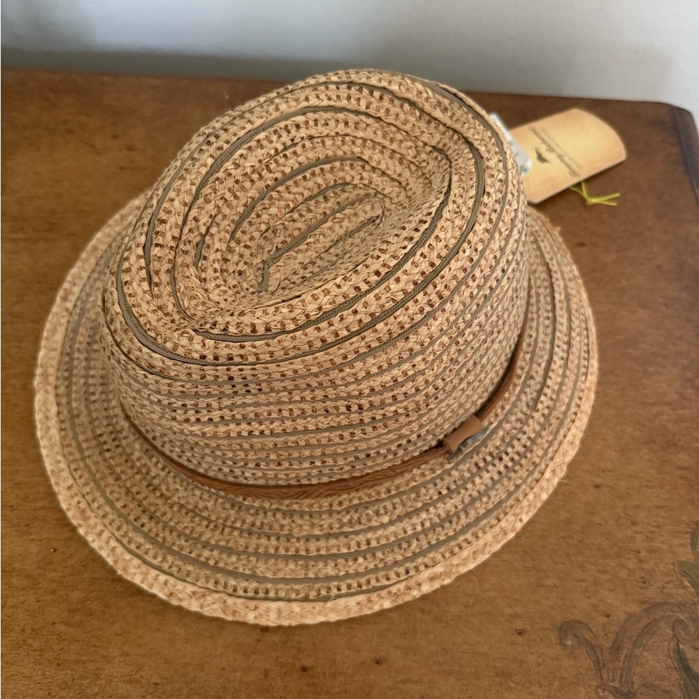 Tommy Bahama Tan Straw Fedora Hat